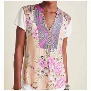 Anthropology Tiny Edna Floral Print Tee Shirt Women’s 3X Plus Size